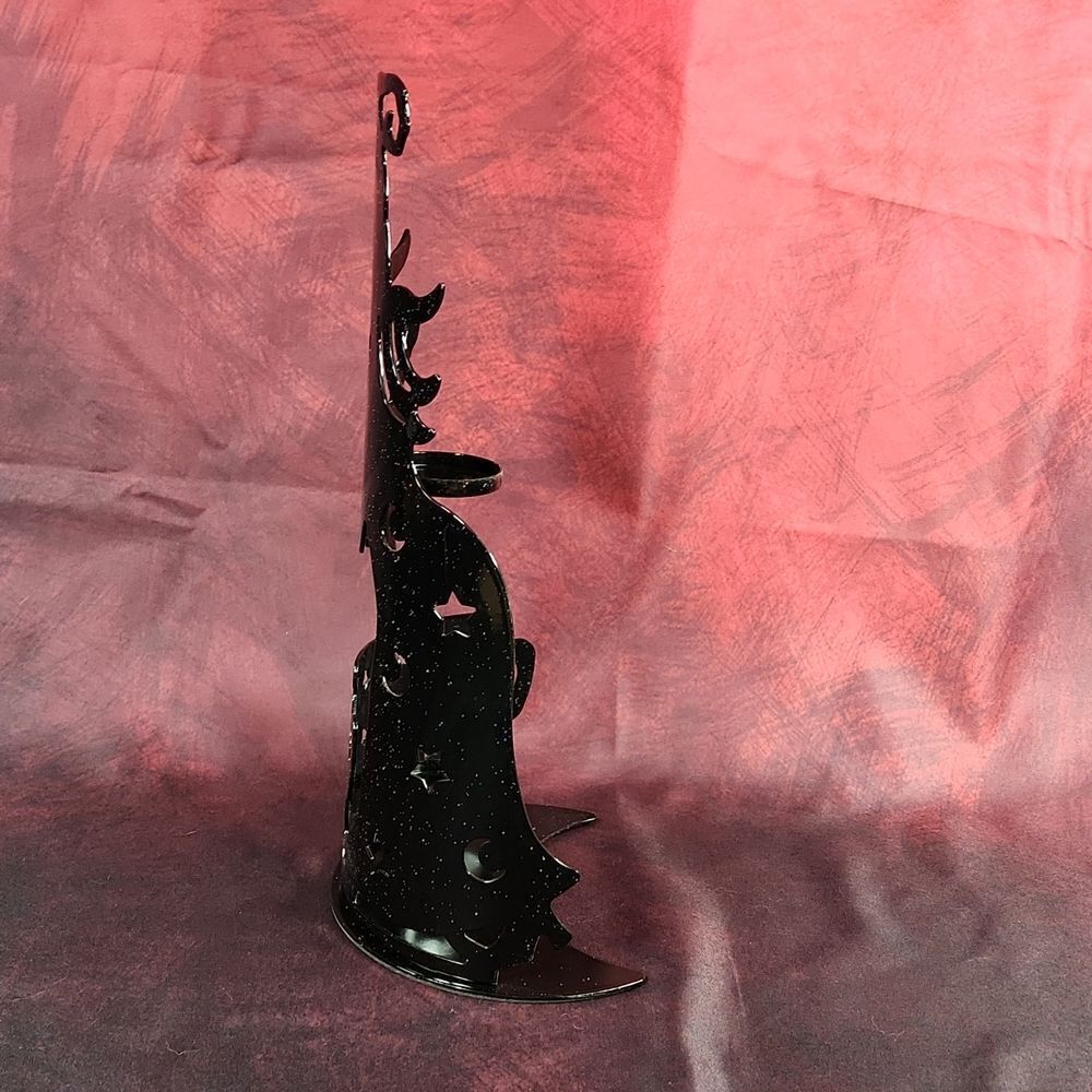 🩵Partylite Black Shimmery Wilemina Witch Tealight Candle Holder - Picture 4 of 9
